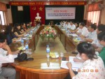 Quang cảnh Hội nghị đánh giá công tác phối hợp hoạt động  giữa LĐLĐ tỉnh và Hội Liên hiệp Phụ nữ tỉnh