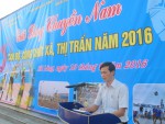 Đ/c Trần Quang Dũng - PCT LĐLĐ huyện Khai mạc Giải bóng chuyền