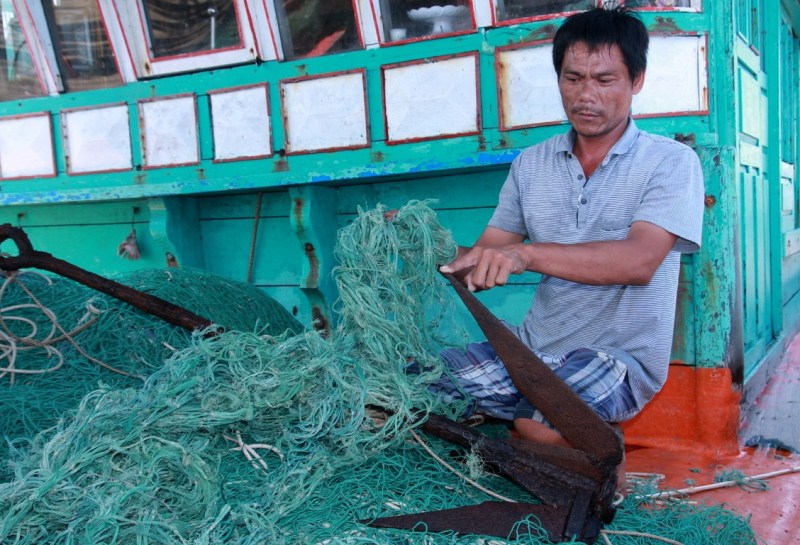 Vật giống mỏ neo được tàu Trung Quốc dùng kéo rách lưới của ngư dân Quảng Trị.
