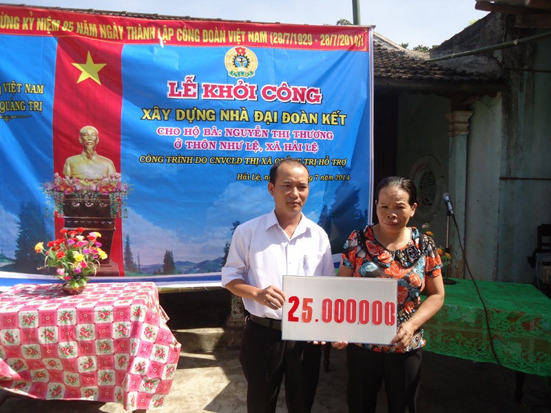 LĐLĐ thị xã Quảng Trị khởi công nhà đại đoàn kết