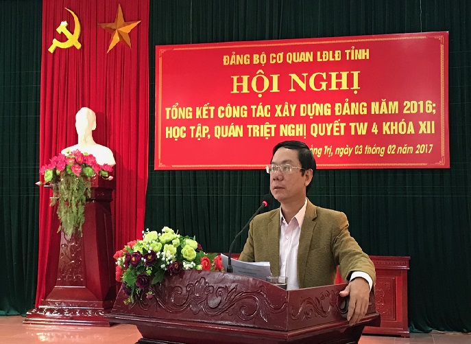 Đồng chí Nguyễn Thế Lập, Tỉnh Ủy viên, Bí thư Đảng đoàn phát biểu chỉ đạo hội nghị