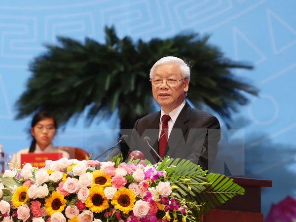 Tổng Bí thư Nguyễn Phú Trọng phát biểu tại Lễ khai mạc Đại hội đại biểu Phụ nữ toàn quốc lần thứ XII