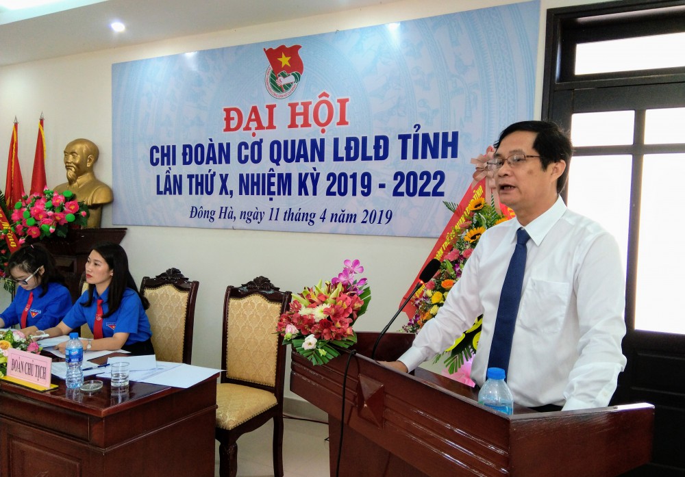 Đ/c Nguyễn Đăng Bảo - Bí thư Đảng uỷ cơ quan phát biểu chỉ đạo tại Đại hội Chi đoàn cơ quan lần thứ X, nhiệm kỳ 2019 -2022