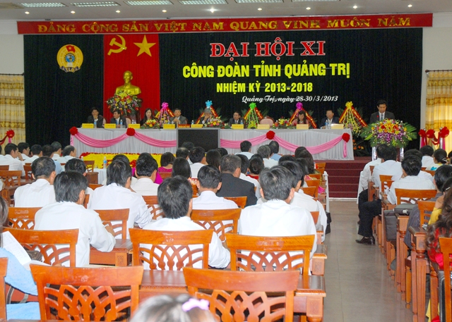 Quang cảnh Đại hội XI Công đoàn tỉnh Quảng Trị, nhiệm kỳ 2013 - 2018