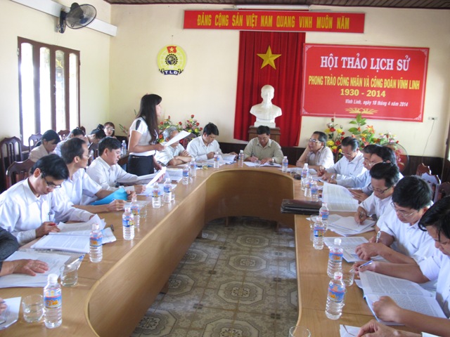 Đ/c Nguyễn Thị Hoài Lê- Phó Chủ tịch LĐLĐ tỉnh phát biểu tại Hội thảo