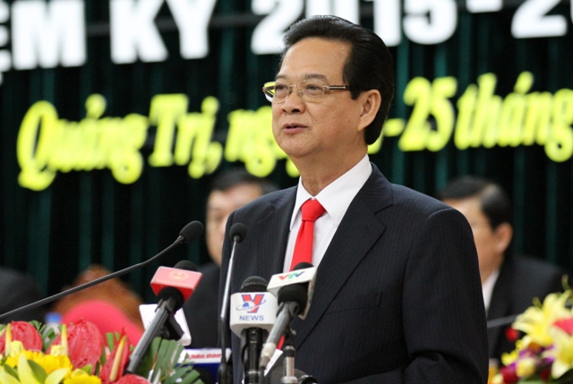 Thủ tướng Nguyễn Tấn Dũng phát biểu chỉ đạo tại Đại hội Đảng bộ tỉnh Quảng Trị lần thứ XVI