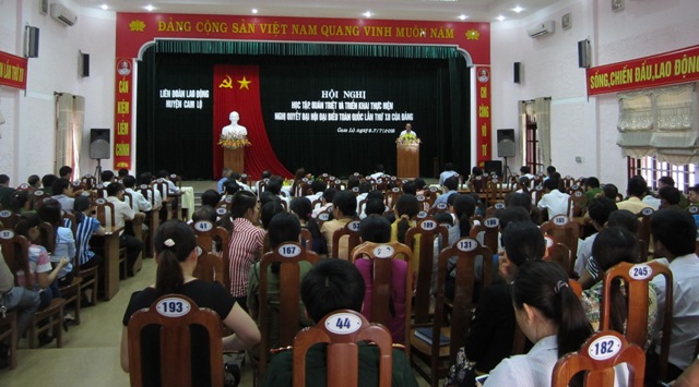 LĐLĐ huyện Cam Lộ: Hội nghị quán triệt Nghị quyết Đại hội Đại biểu toàn quốc lần thứ XII của Đảng