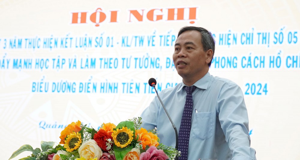 Đồng chí Nguyễn Đăng Quang - Phó Bí thư thường trực Tỉnh ủy phát biểu tại Hội nghị